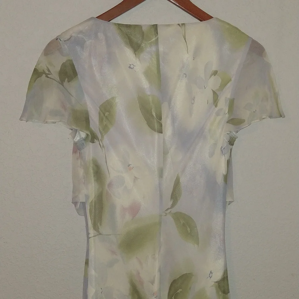 Liz Claiborne VTG Dreamy delicate,8, flutter sleeve - Picture 6 of 13
